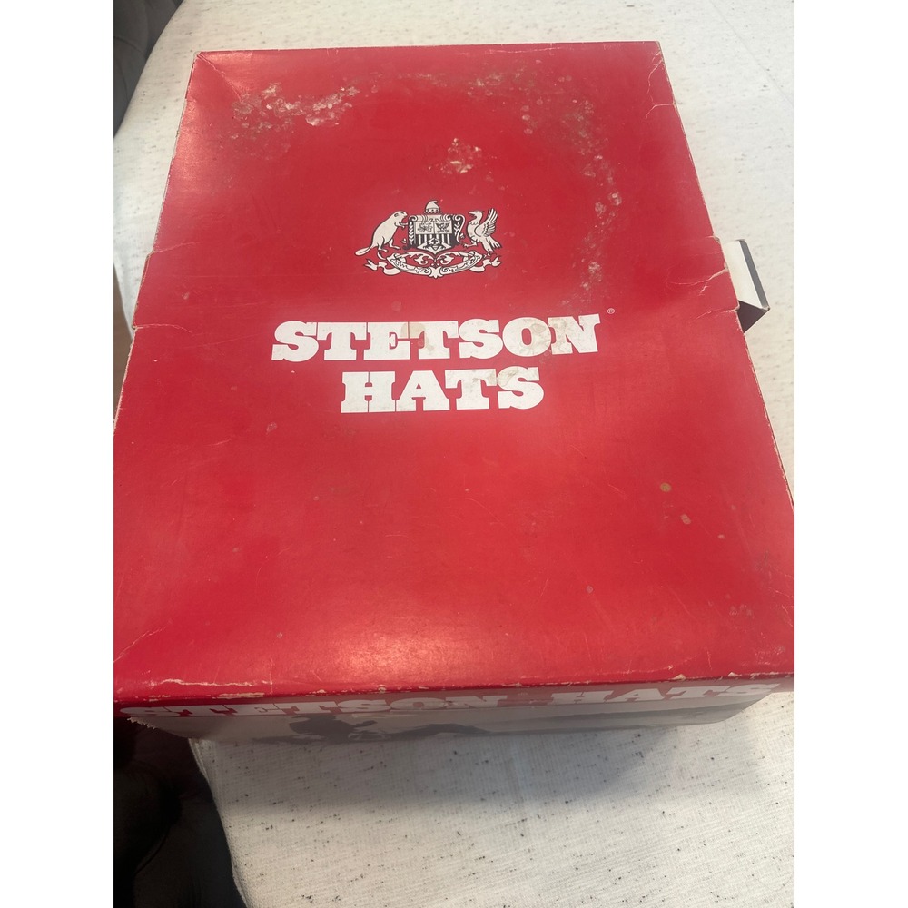 VTG John B Stetson 4X Beaver Felt Cowboy Hat Black Size 7 56 Made USA XXXX w/box - Picture 9 of 14